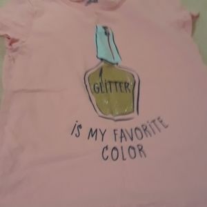 Coral pink glitter T-shirt
